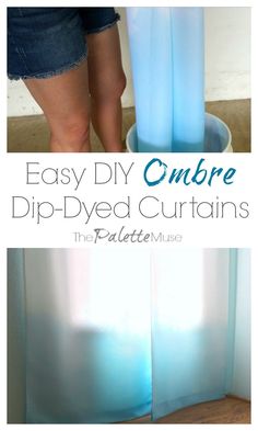 the diy ombre dip - dyed curtains are easy to make