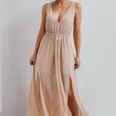 Olivaceous Beige Maxi Wrap Dress Size M Color: Beige/Cream Never Worn, No Tags Chiffon Material That Flows Effortlessly Lined To Mid Thigh Elastic Waistband With Detached Self Tie 2 Front Slits Bump Friendly Beige Chiffon Maxi Dress For Brunch, Chic Beige Chiffon Maxi Dress, Cream V-neck Maxi Dress For Date Night, Beige V-neck Maxi Dress For Date Night, Flowy Beige Maxi Dress For Date Night, Beige Flowy Maxi Dress For Date Night, Cream Maxi Dress For Date Night, Chiffon Material, Maxi Wrap Dress