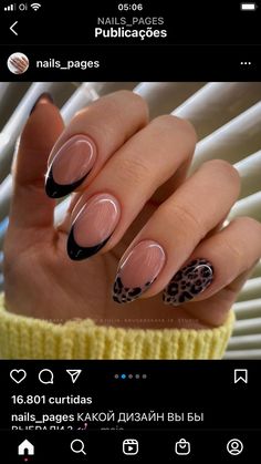 Leopard Tip Nails Almond, Oval Leopard Nails, Animal Print Uñas, Leopard Print Tattoo, Uñas Animal Print, Short Fall Nail Designs, Short Fall Nail, Nail Designs Fall, Square Gel Nails