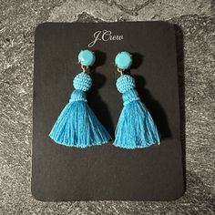 Nwt Light Blue/Aqua Tassel Earrings From J. Crew. Let Me Know If You Need Any Additional Info! Blue Tassel Drop Earrings, Blue Tassel Dangle Earrings For Summer, Blue Drop Tassel Earrings For Summer, Blue Summer Tassel Dangle Earrings, Adjustable Blue Tassel Earrings For Parties, Elegant Turquoise Tassel Earrings, Elegant Blue Tassel Earrings, Elegant Turquoise Tassel Earrings For Gifts, Elegant Turquoise Earrings With Tassels