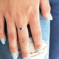 Silver Stacking Sapphire Blue Ring with Side Cubic Zirconia Gemstone Midi Ring For Promise, Dainty Crystal Ring With Birthstone For Promise, Dainty Crystal Ring With Birthstone, Dainty Crystal Birthstone Ring For Promise, Everyday Stackable Sapphire Ring, Dainty Gemstone Midi Rings, Silver Dainty Diamond Ring With Birthstone, Dainty Birthstone Crystal Ring, Adjustable Birthstone Midi Rings In Fine Jewelry Style