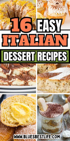 A collection of Italian dessert recipes. Italian Dessert Table, Traditional Italian Desserts, Custard Cupcakes, Italian Dessert Recipes, Fritata Recipe, European Desserts, Continental Food, Italian Desserts Easy, Italian Desserts Traditional