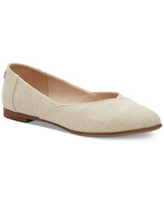 in stock Classic Beige Almond Toe Flats, Slip-on Synthetic Almond Toe Flats, Cream Slip-on Flats With Round Toe, Beige Slip-on Closed Toe Flats, Beige Almond Toe Slip-on Flats, Flats Online, Womens Toms, White Flats, Stacked Heel