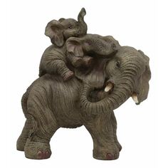 two elephants are playing with each other