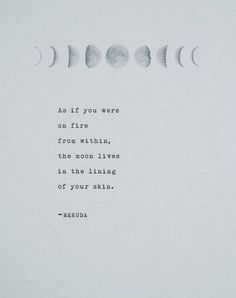 a poem written on paper with the moon phases