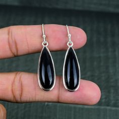 Flat 75% off when you will add 3 or more items in your cart of our store. Black Onyx Earrings 925 Sterling Silver Earring Antique Dangle Earrings Natural Gemstone Earring Elegant Jewelry Handmade Earring For Gifts Main Stone Name: Black Onyx Main Stone Color:  Black Main Stone Creation: Natural  Metal: 925 Sterling Silver Note: This jewelry is made of Natural gemstones, So their can be difference in the gemstone pattern and shade because of natural creation. And the product you get in hands may Silver Onyx Earrings Perfect As A Gift, Onyx Dangle Earrings For Gift, Silver Onyx Teardrop Earrings, Silver Onyx Drop Earrings, Black Onyx Earrings, Handmade Earring, Onyx Earrings, Silver Gemstone Jewelry, Antique Earrings