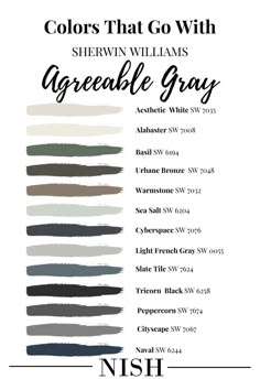 the colors that go with sherylin williams's agreeable gray