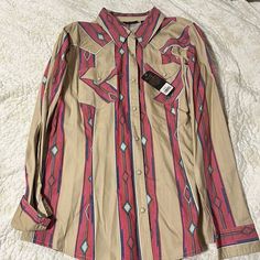 Never Used Wrangler Retro Cowgirl Shirt Casual Pink Tops For Rodeo, Western Style Long Sleeve Pink Tops, Pink Western Tops For Spring, Western Style Pink Tops For Spring, Western Pink Tops For Spring, Pink Western Style Spring Tops, Western Fits, Retro Cowgirl, Corduroy Top