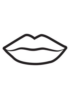 a black and white line drawing of a female's mouth with the shape of a lip