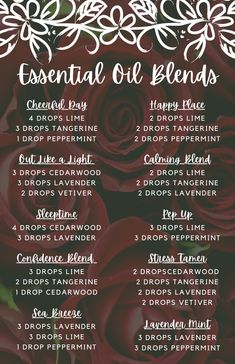 Oil Diffuser Recipes, Essential Oil Blends Recipes