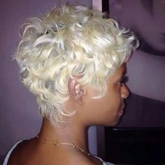 Short Relaxed Hair Pixie, Hair Styles Curly Hairstyles, Finger Waves Short Hair, Pixie Blonde, Hair Styles Curly, Blonde Short Hair, Cute Box Braids, Natural Hair Short Cuts, Blonde Short