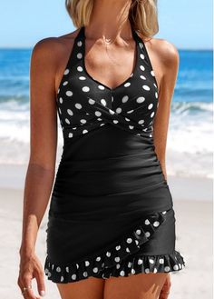 Color:Black;Size:S;Size:M;Size:XL;Package Contents:1 X Top , 1 X Pantskirt;Occasion:Sport; Black Tankini, Printed Tankini, Blue Jumpsuits, Lovely Tops, Red Jumpsuit, Pink Paisley, Tankini Set, Tankini Swimsuits, Plus Size Swimwear