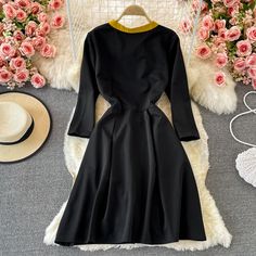 Materials: other Size: s, m, l, XL, 2XL Color: Black Embroidered Dress, A Line Skirt, A Line Skirts, Victorian Dress, A Line, Long Sleeve Dress, Skirt, Black, Color