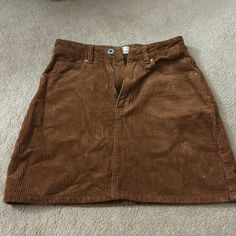 Size: 2 Brand New, Never Worn Casual Brown Corduroy Skirt, Brown Corduroy Casual Mini Skirt, Casual Brown Corduroy Mini Skirt, Brown Cotton Mini Skirt For Fall, Brown Corduroy Mini Skirt, Sophisticated Wardrobe, Corduroy Skirt, Cotton On, Womens Skirt