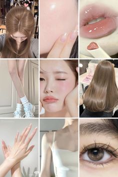 ᡣ𐭩 cream, warm light pink, light brown collage. Blush Aesthetic, Brown Collage, Clear Glowing Skin, The Glow Up, Perfect Skin Care Routine, Grooming Tips