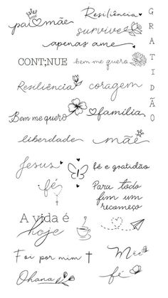 some handwriting written in different languages