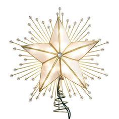 a lighted christmas tree topper with a star on it's base and lights