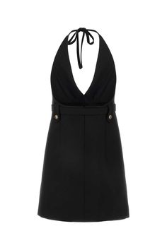 Black Stretch Wool Dress from Miu Miu Black Silk Mini Dress, Miu Miu Dress, Silk Mini Dress, Wool Dress, Yoga Wear, Black Stretch, Fashion Trend, Evening Wear, Modern Woman