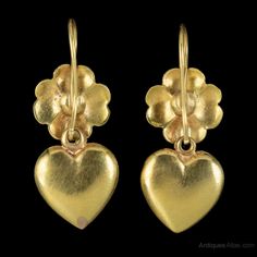 Antiques Atlas - Antique Victorian Heart Four Leaf Clover Earrings Clover Earrings, Four Leaves, Four Leaf, Leaf Clover, Four Leaf Clover, Clover Leaf, Antique Victorian, The Uk