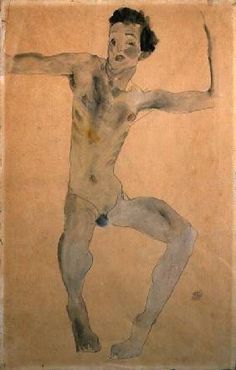 a drawing of a man with no shirt on