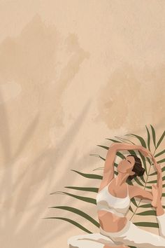 Stretching Illustration, Earth Tones Wallpaper Iphone, Meditation Wallpaper, Women Stretching, Shadow Plants