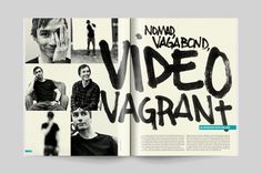 an open book with black and white images on it, including the words video vagrantt