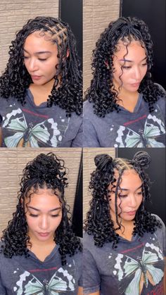 Bob boho knotless braids with human hair Romantic Waves, Bantu Knot, Braided Hairstyles For Black Women Cornrows, Twisted Hair, Weave Ponytail, Big Box Braids Hairstyles