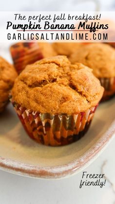 Pumpkin banana muffins. Banana Muffins Vegan, Healthy Banana Muffins, Muffins Vegan, Pumpkin Banana, Fall Breakfast, Healthy Pumpkin, Vegan Pumpkin, Healthy Muffins