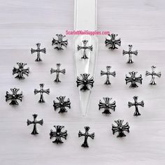 Mixed Metal Cross Nail Charm - Quantity: 10pcs - 20pcs -30pcs Cross Nail Charm, Cross Nails, Nail Charm, Cat Eye Gel Polish, Young Nails, Cat Eye Gel, Metal Cross, San Jose Ca, Acrylic Flowers