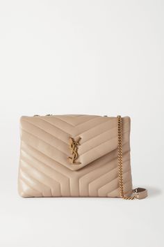 SAINT LAURENT's 'Loulou' bag is the perfect size for every day, so none of your essentials need to be left behind. Made in Italy from smooth leather, it's quilted with the house's signature chevron stripes and tipped with a gold monogram plaque to match the chain strap.  Wear it with: [SAINT LAURENT Cape id1265065], [SAINT LAURENT Sweater id1265032], [SAINT LAURENT Jeans id1210318], [SAINT LAURENT Boots id1237970]. Online Shopping Ideas, Saint Laurent Jeans, Saint Laurent Boots, Birkenstock Boston Shearling, Boston Shearling, Signature Quilts, Bag Obsession, Saint Laurent Bags, Gold Monogram