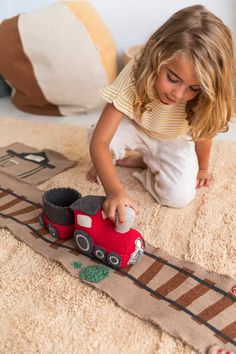 Toy Trains Set, Play Rug, Leftover Fabric, Train Set, Train Tracks, Toy Train, Train Rides