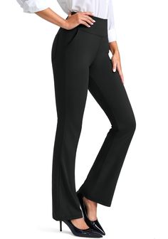 PRICES MAY VARY. 5 Inseam Lengths: 27"/29"/31"/33"/35". For reference: PETITE-27"/29"inseam fits women 5'1"-5'3"/ REGULAR- 31"inseam fits women 5'4"-5'7"/ TALL-33"inseam fits women 5'7"-6"/ EXTRA TALL-35"inseam fits women 6'and above. To help you choose the length that best suits you, please check the picture of measuring the inseam in product description. Cozy Stretchy Fabric:These dress pants are made of elastane and polyamide that gives them next-level softness and stretchiness with the profe Professional Pants Women, Pants For Work Women, Women’s Business Casual, Smart Business Casual Women, Traditional Pants, Clothes For Petite Women, Smart Business Casual, Tall Women Dresses, Pants Bootcut