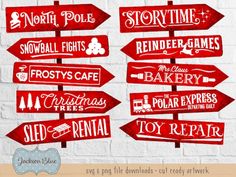 Christmas Direction Post Signs SVG. Christmas Svg Cut File. - Etsy Christmas Porch Signs, Directional Signs, Christmas Signs Wood, Rustic Holiday, Polar Express, Christmas Porch, Diy Signs, Christmas Wood, Svg Christmas