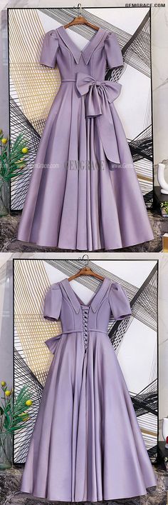 10% off now|Free shipping world-wide. Purple Long Formal Party Dress With Big Bow Knot In Front at GemGrace. Click to learn our pro custom-made service for wedding dress, formal dress. View #PromDresses for more ideas. Elegant Lavender Dresses For Banquet, Elegant Purple Dress For Banquet, Purple Dresses For Wedding Guests During Prom Season, Elegant Lavender Evening Dress For Prom, Elegant Lavender Party Dress, Purple Short Sleeve Evening Dress For Party, Elegant Purple Evening Dress For Summer, Elegant Lavender Evening Dress For Banquet, Elegant Purple Summer Evening Dress