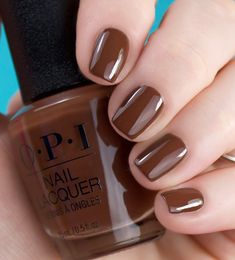 Opi Brown, Opi Fall Nails, Brown Nails Opi, Brown Nail Colors Opi, Chocolate Moose Opi Nail Polish, Opi Brown Nail Polish Shades, Opi Brown Nail Polish, Opi Cliffside Karaoke Nails, Opi Cliffside Karaoke