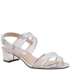 Womens Ganice Silver Mesh Block Low-heel Hook & Loop Dressy Sandal  | Nina Shoes Dressy Sandals, Nina Shoes, Evening Sandals, Low Heel Sandals, Strap Sandals Women, Stylish Sandals, Wedding Sandals, Slingback Sandal, Dress Sandals