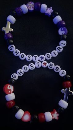 Lil Peep Bracelet Ideas, Bracelette Ideas, Lil Peep Bracelet, Scene Bracelets, Bracelets With Beads, Rave Bracelets, Pulseras Kandi, Diy Kandi Bracelets, Matching Couple Bracelets