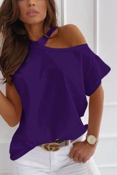 Product Name Purple Solid Color Off Shoulder Short Sleeve Tee Item NO. TOPW039-P2 Weight 0.25kg = 0.5512 lb = 8.8185 oz Category Women's Tops Tops & Tees Creation Time 2021-02-25 Size Chart (CM) Sizes Bust Length Relax Relax S 90 68 M 95 69 L 100 70 XL 105 71 2XL 110 72 3XL 115 73 4XL 120 74 5XL 125 75 Trendy Purple Solid Color Top, Trendy Solid Purple Top, Summer Crew Neck Blouse In Purple, Summer Purple Blouse With Crew Neck, Purple Crew Neck Blouse For Summer, Plain Purple Top For Spring, Chic Purple Short Sleeve Tops, Purple Stretch Casual Blouse, Casual Stretch Purple Blouse