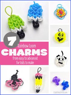 rainbow loom charms from easy to advanced for kids to make with the rainbow loom