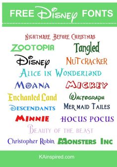 FREE DISNEY FONTS Disney Princess Font, Disney Typography, Disney Writing, Princess Font, Nightmare Before Christmas Font, Alphabet Disney, Disney Projects, Christmas Fonts Alphabet, Disney Font Free