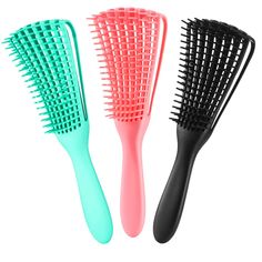 PRICES MAY VARY. 🌷DETANGLING EASILY: come with 3 pieces detangler hair brushes, and each piece with a detachable bracket at the back, Flexible head with 8 rows of separate ultra-soft nylon bristles that glide through tangles and knots with ease. The bristles gently massages the scalp while stimulating blood flow and strengthening your hair. 🌷THE HEALTHY AND PAINLESS WAY TO BRUSH HAIR: Our hair brush detangler is designed brilliantly to minimize pain and to protect hair against split ends and b Best Detangling Brush, Curly Hair Brush, Detangler Brush, Hair Brush Set, Detangling Hair Brush, Hair Massage, African Hair, Best Brushes, Detangling Brush