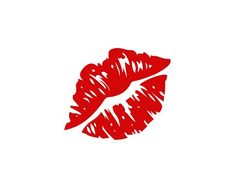 a red lipstick imprint on a white background