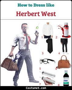 an image of a man dressed like herbert west from the tv show how to dress like herbert west