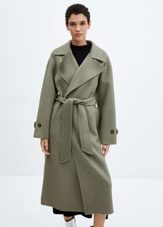 Woolen coat with belt Oversized Wool Coat, Coat With Belt, Mango Outlet, Belted Coat, Wool Blend Coat, Woolen Coat, Mixing Fabrics, Women's Coats & Jackets, Denim Jumpsuit