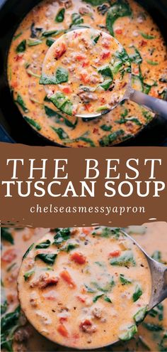 the best tuscann soup with cheese and spinach