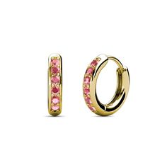 These are a Charming Classic Pair of Hoop Earrings in which each Huggie-style Hoop is lined with Glittering Petite 0.19 Carat tw Pink Tourmaline (SI1-SI2-Clarity, Pink-Color) of 1.70 mm each giving a Magnificent and Graceful Look. Pink Tourmaline,as the birthstone of October,it fills the wearer up with emotions towards Humanity & the World. This Fine Jewelry Product is Custom Made in USA & Ships with a Jewelry Box. (JP=36595) Huggies Hoop Earrings, Diamond Huggies, Diamond Birthstone, Diamond Hoop Earrings, Gemstone Engagement Rings, Online Earrings, October Birth Stone, Jewelry Earrings Hoops, Mens Wedding Bands