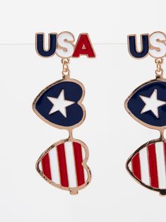 Celebrate Independence Day in style with our Allison 4th of July Enamel Dangle Earrings. Made from high-quality materials, these earrings feature a unique design that will make them the perfect addition to your patriotic attire. Show your love for your country while looking elegant and festive. SizeH: 2.45" W: 0.75" QualityCrafted from premium materials for quality and endurance. ImportedE12330MLT Patriotic Dangle Earrings For Independence Day, Pearl Shop, Back To School Shopping, Pearl Set, Halloween Birthday, Saint Tropez, First They Came, Pearl Ring, Fascinator