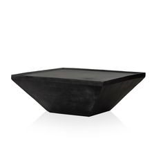 a black square table on a white background