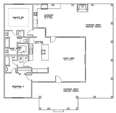 the floor plan for a two bedroom apartment with an attached bathroom and living room area