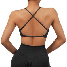 Fabric 80% Nylon, 20% Spandex Feature Ultra Softness & Twisted Front Bra Sexy Strappy Back Breathable But Protected, Not See Through This twisted sports bra is perfect for going out, daily, at home, on dates, and on other occasions. Workout Sets, Ribbed Bodysuit, Flare Leggings, Black Sports Bra, Seamless Leggings, Anniversary Sale, Set Dress, Workout Shirts, Jumpsuit Romper